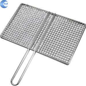 Heavy‑Duty Stainless Steel BBQ Grill Mesh Clip Fish Vegetable Meat Grilling Basket for Outdoor Camping Barbecue