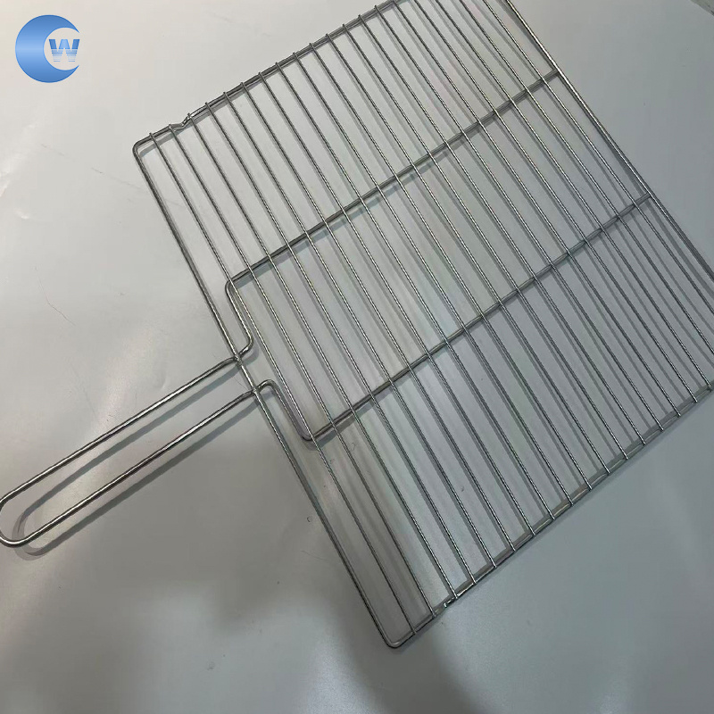 Customizable Stainless Steel Square BBQ Grilling Mesh With Handle Commercial Outdoor Barbecue Cooking Rack